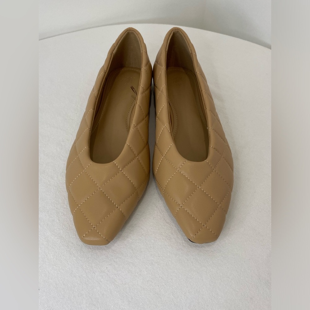 H&M Quilted Pointed Ballet Beige Flats